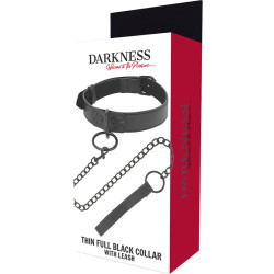 Darkness - Collier Noir Avec Chaîne